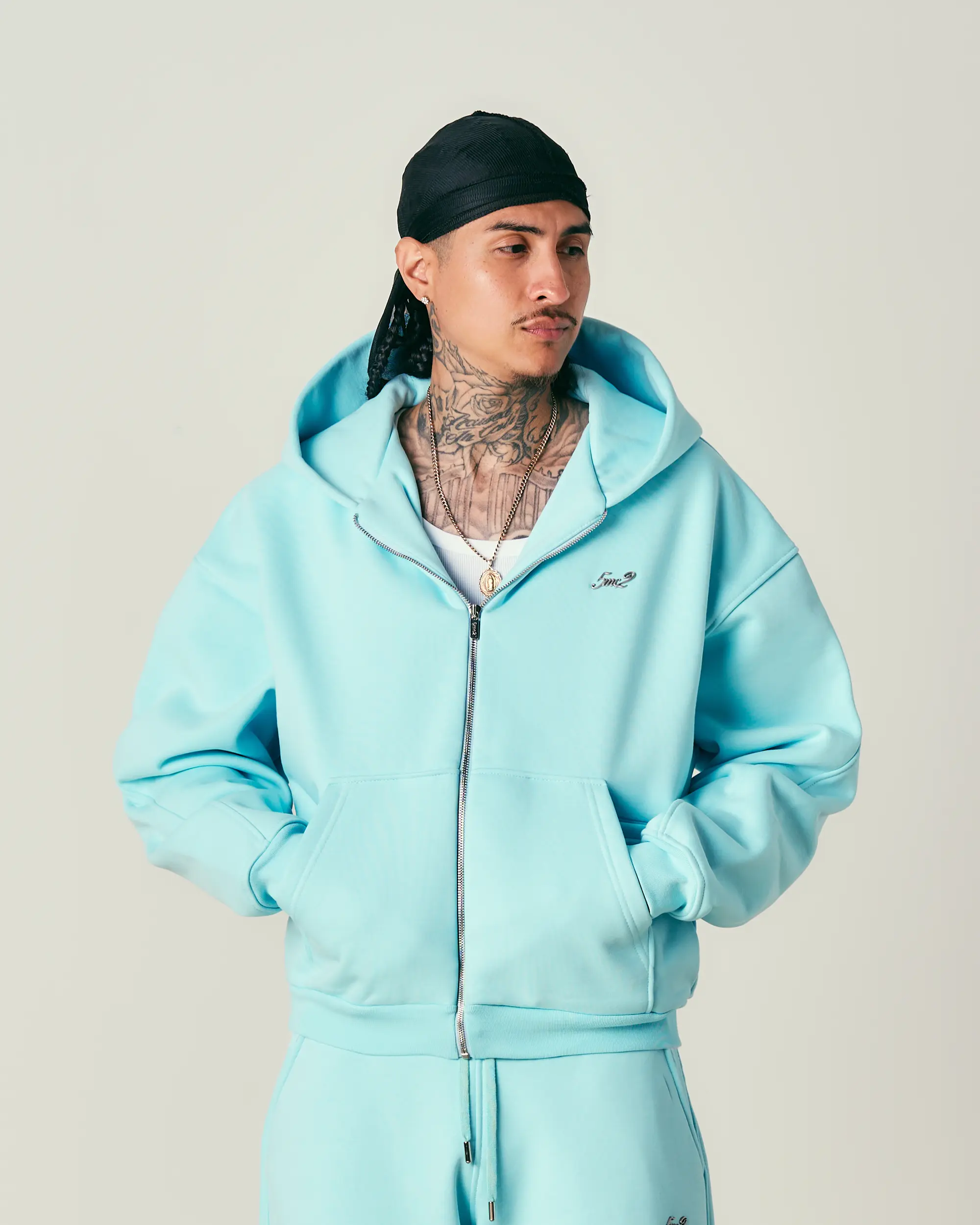 Baby Blue Zip Hoodie - Image 2