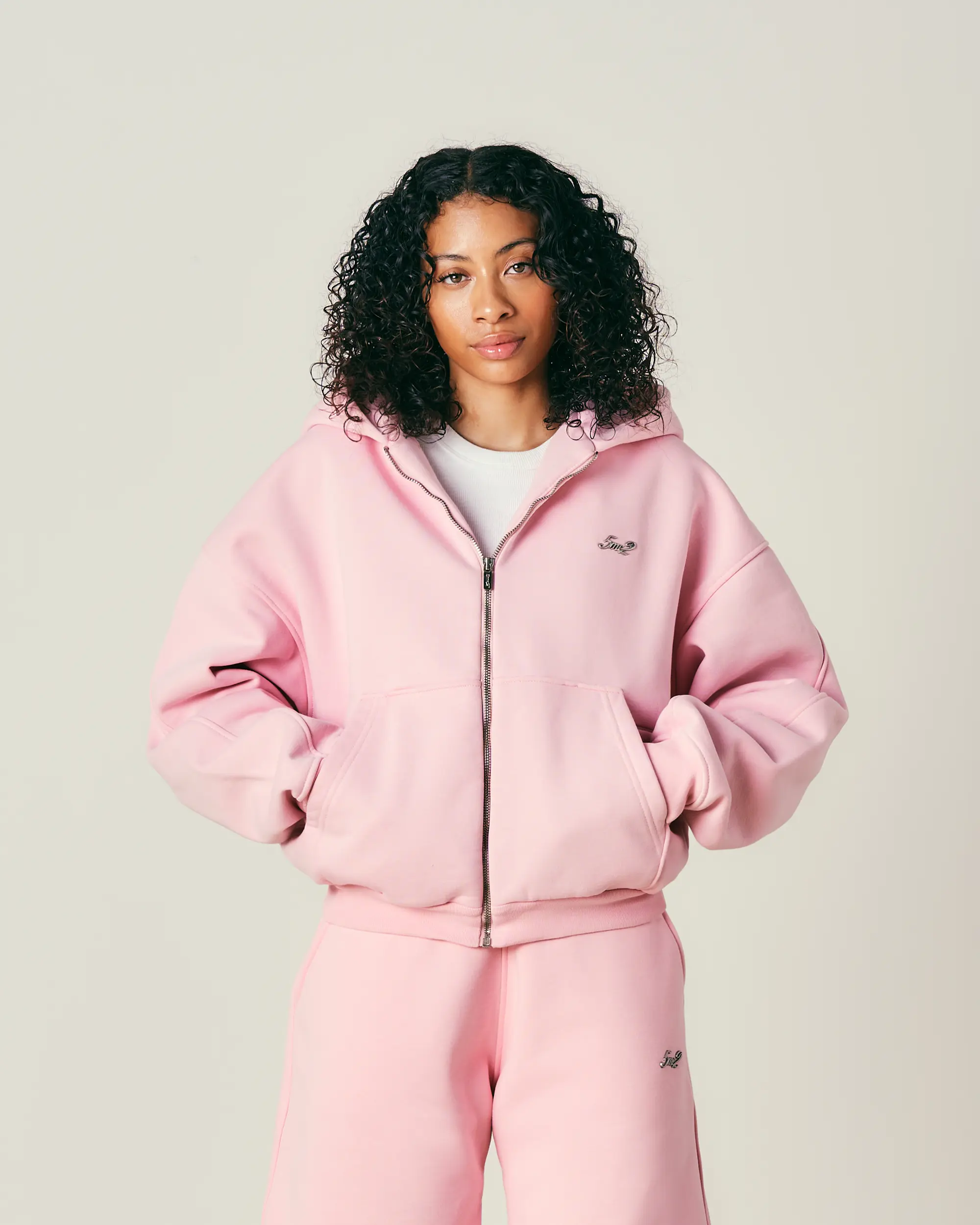 Baby Pink Zip Hoodie - Image 2