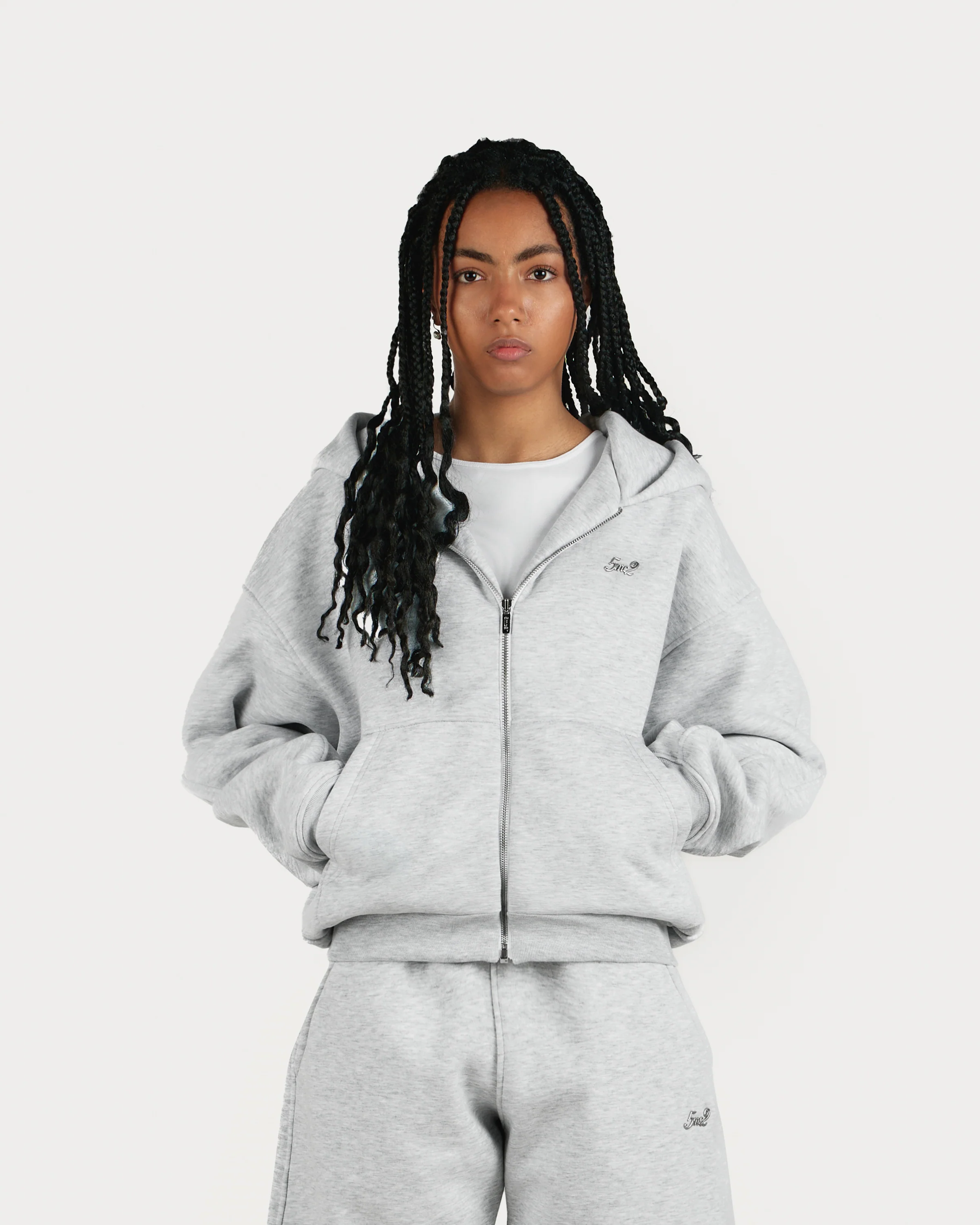 Champ Grey Zip Hoodie - Image 4