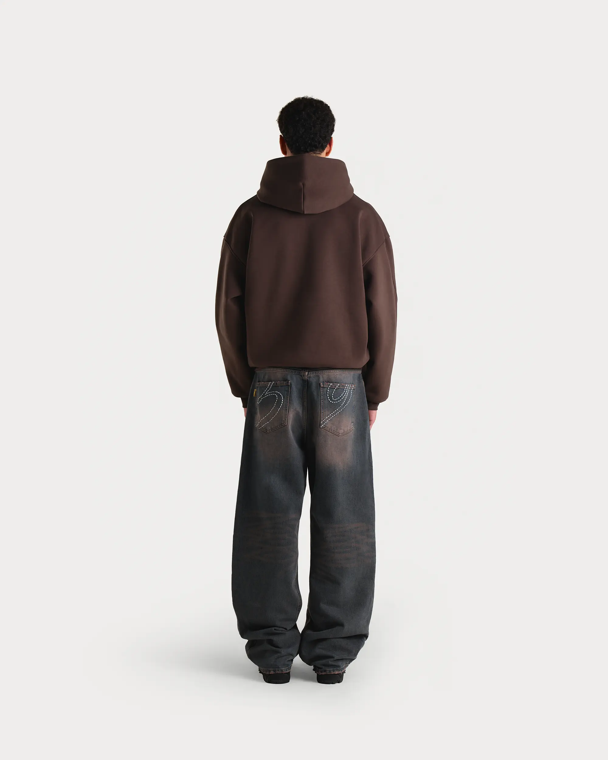 Choco Brown Crew Hoodie - Image 3