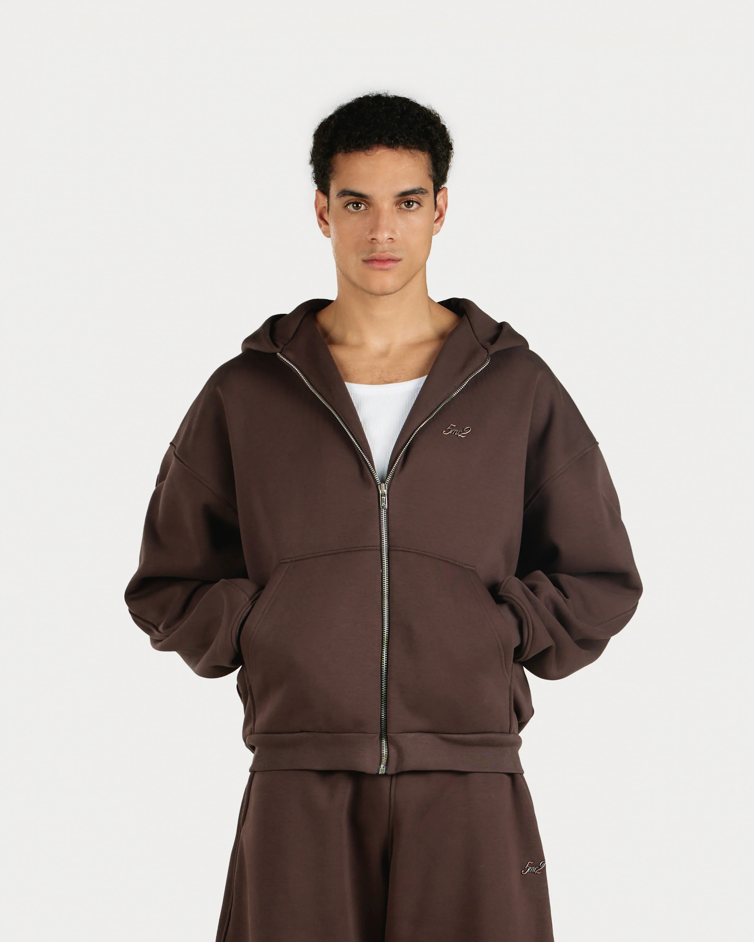 Choco Brown Zip Hoodie - Image 2