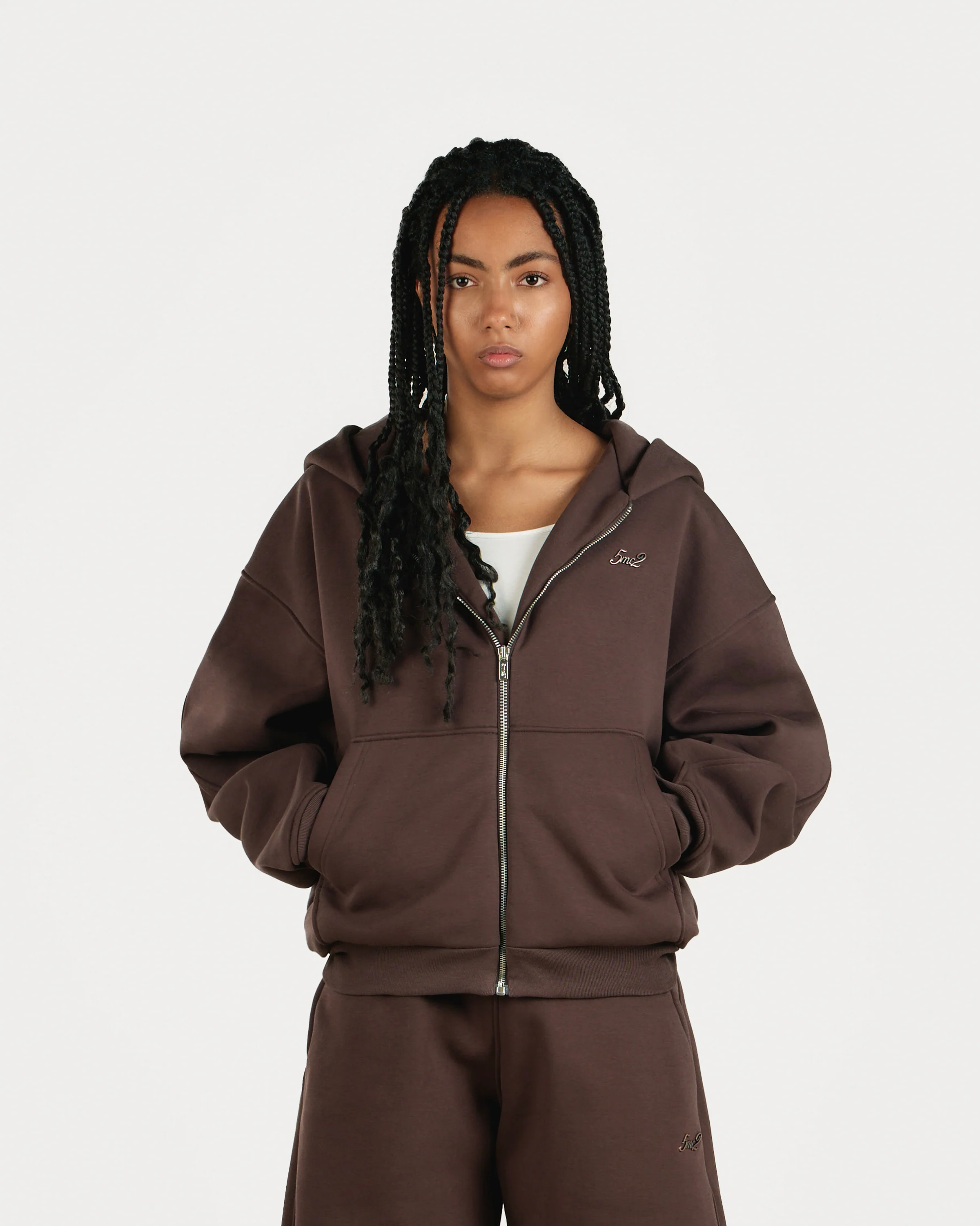 Choco Brown Zip Hoodie - Image 4