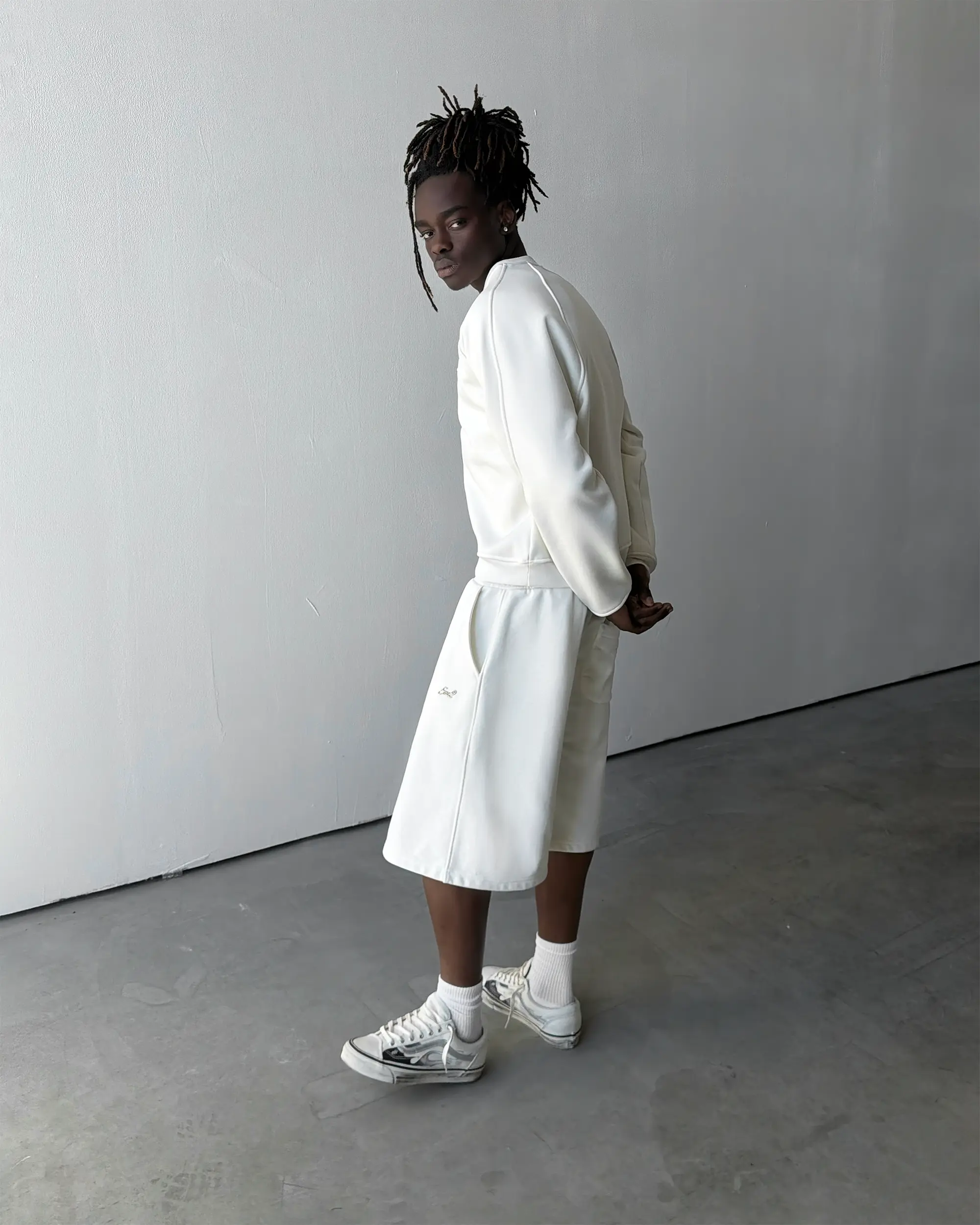 Cloud White Sweatshorts - Image 3