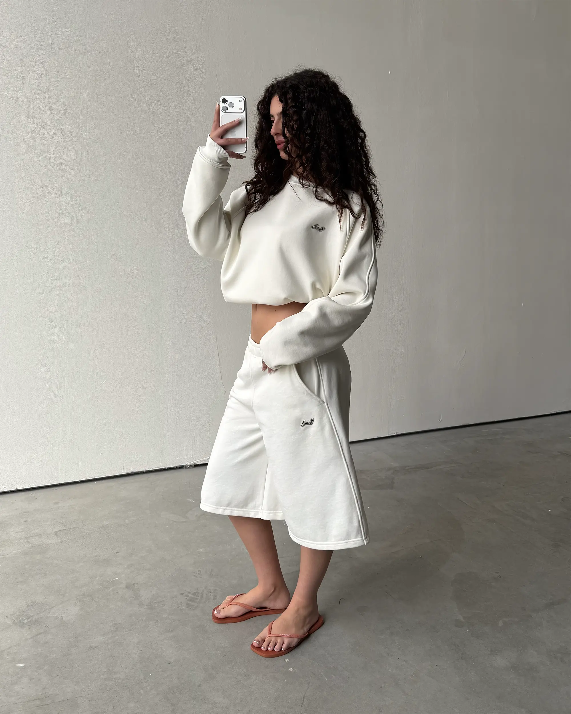 Cloud White Sweatshorts - Image 4