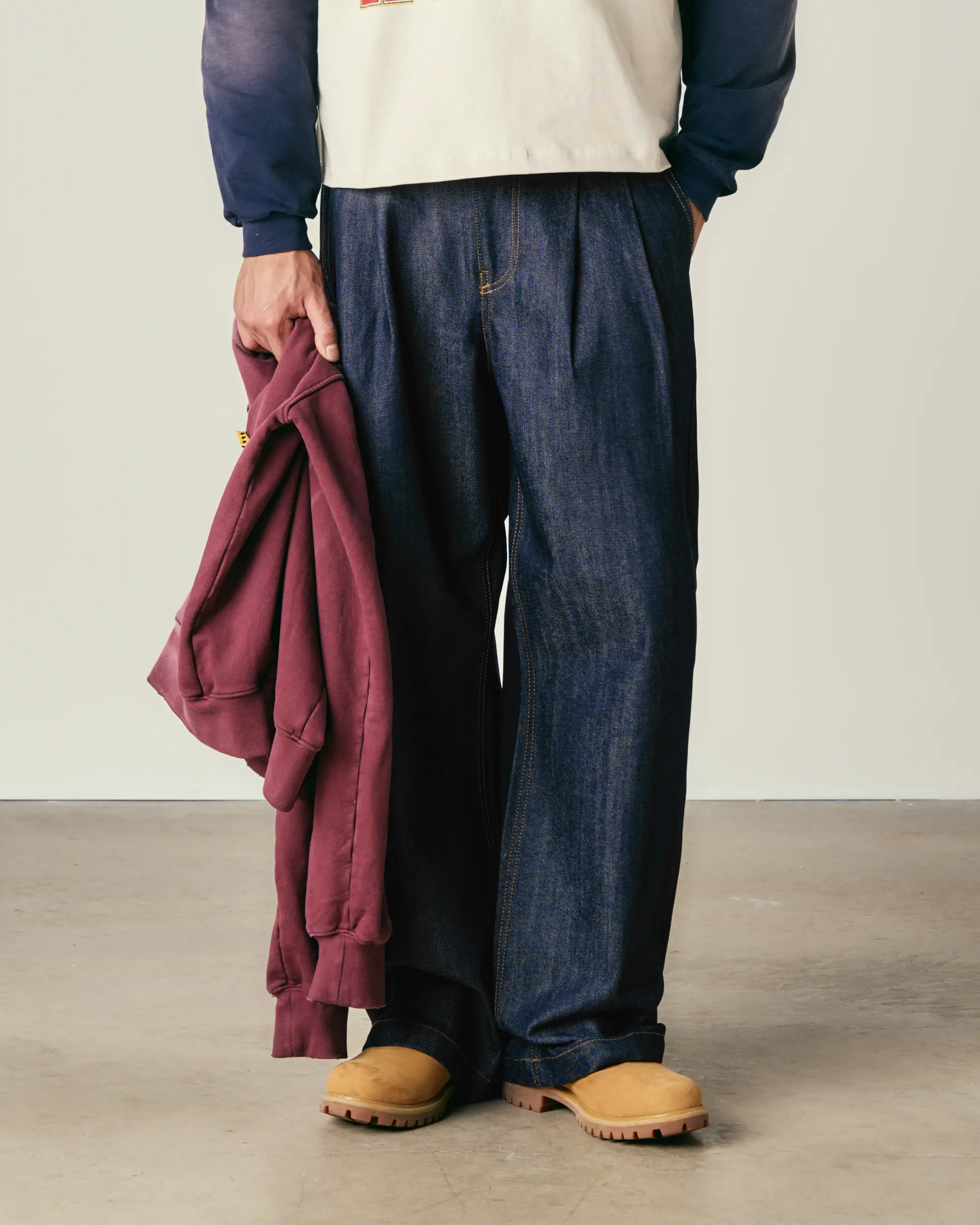 Double Pleated Denim Pants - Image 2