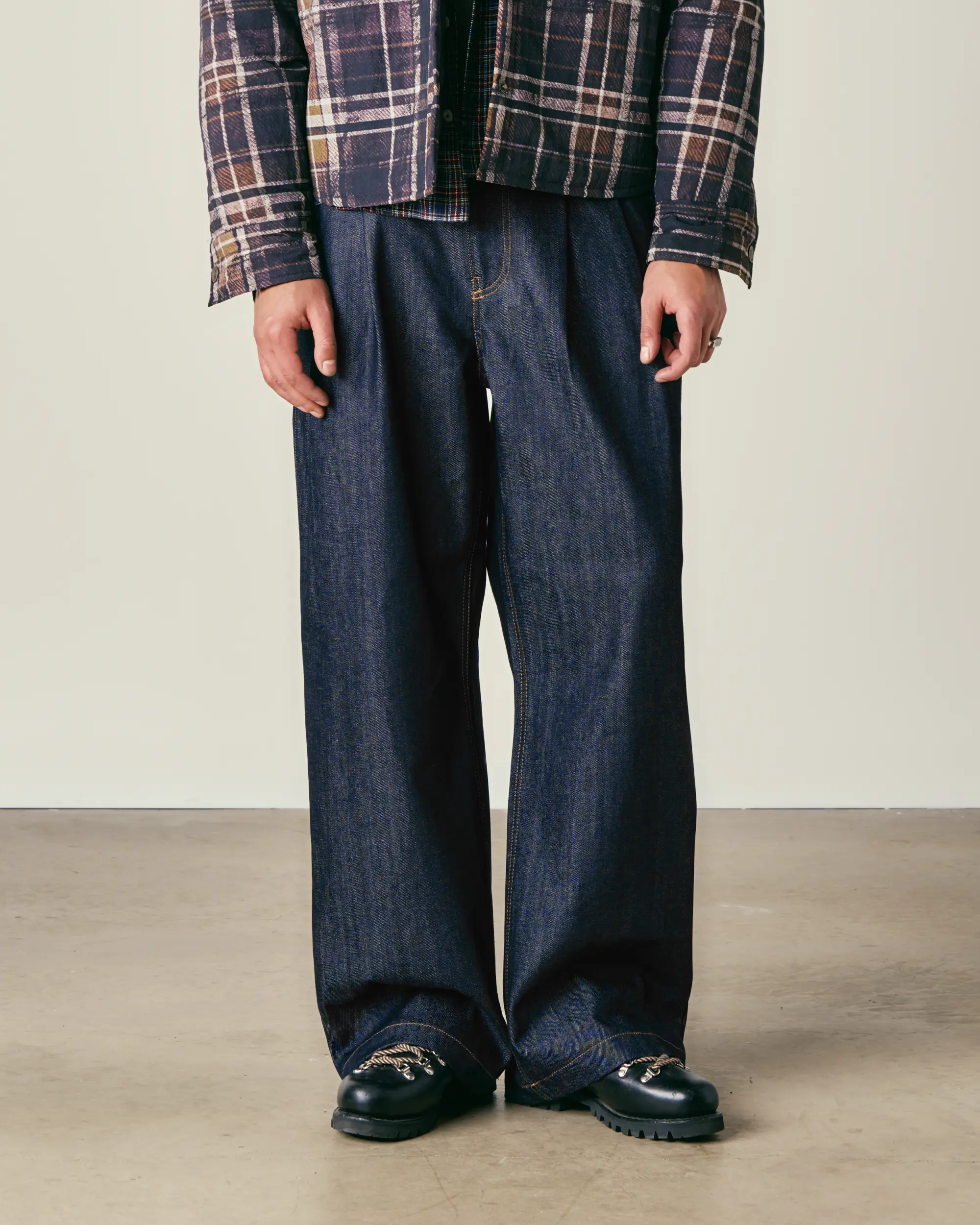 Double Pleated Denim Pants - Image 3
