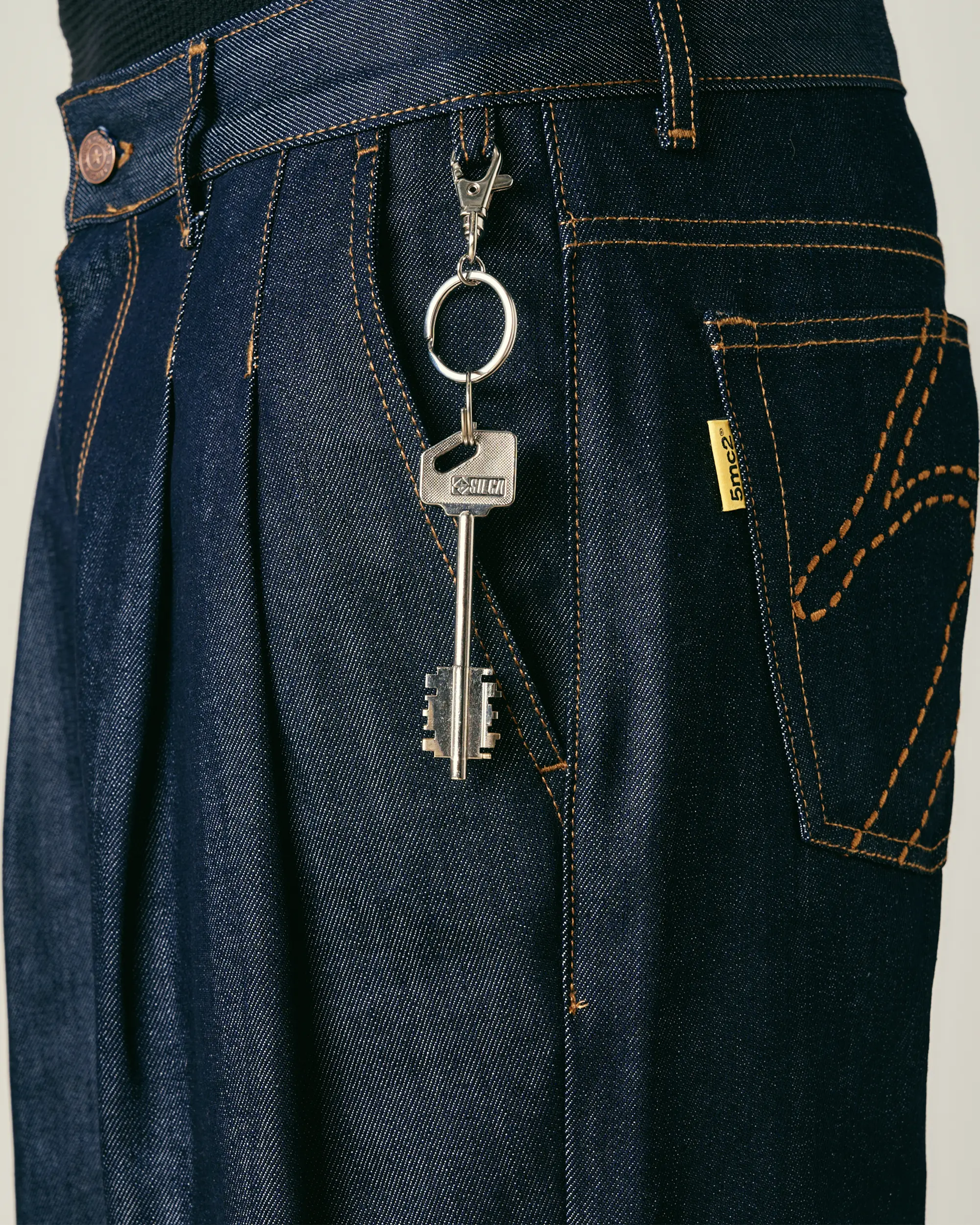 Double Pleated Denim Pants - Image 6