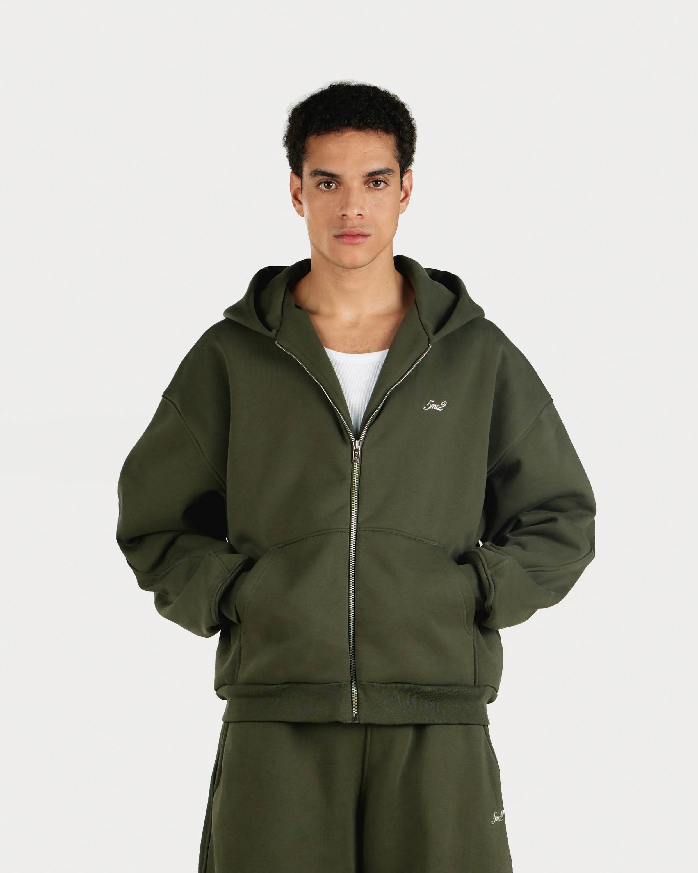 Forest Green Zip Hoodie - Image 2