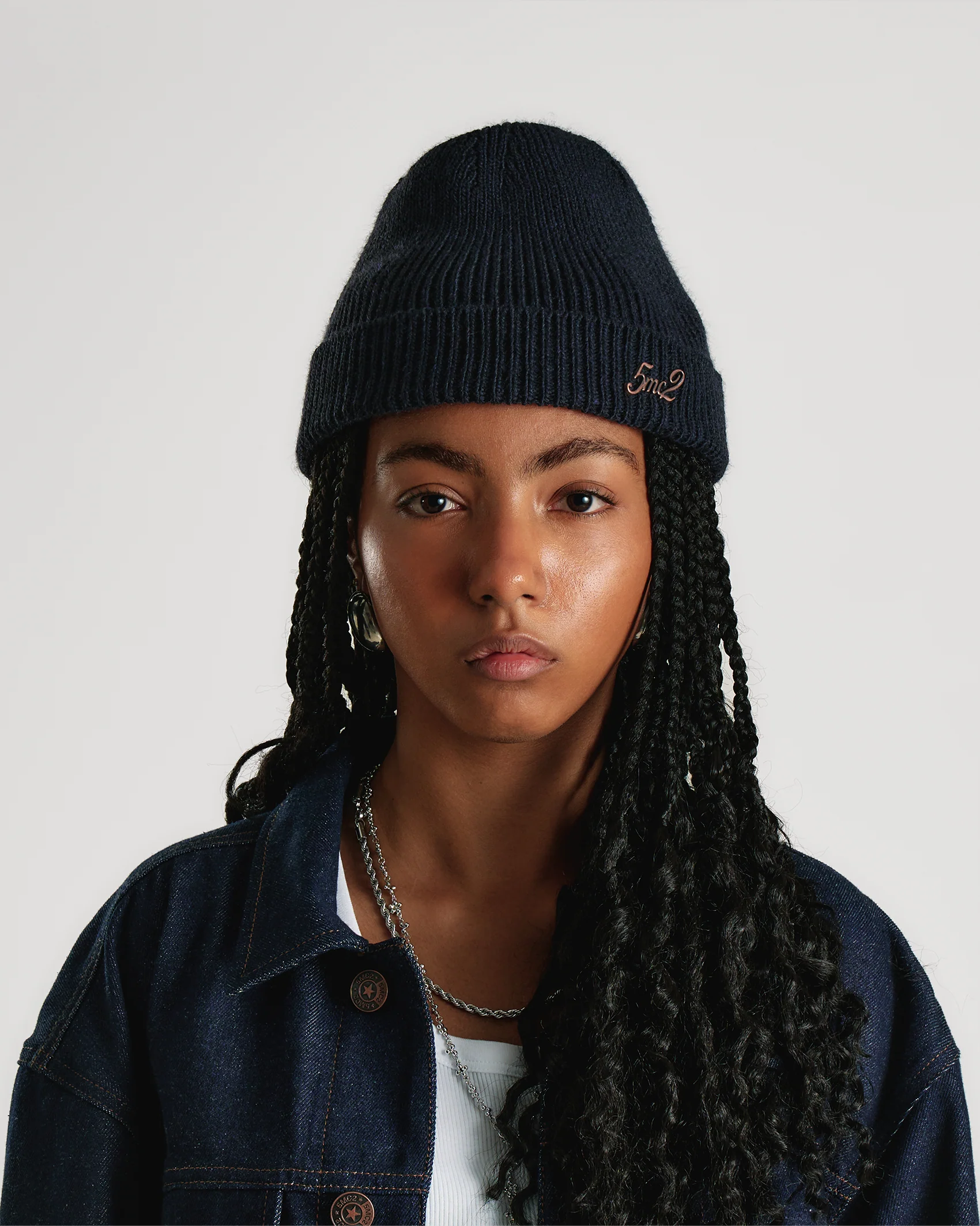 Indigo Blue Raw Beanie - Image 3