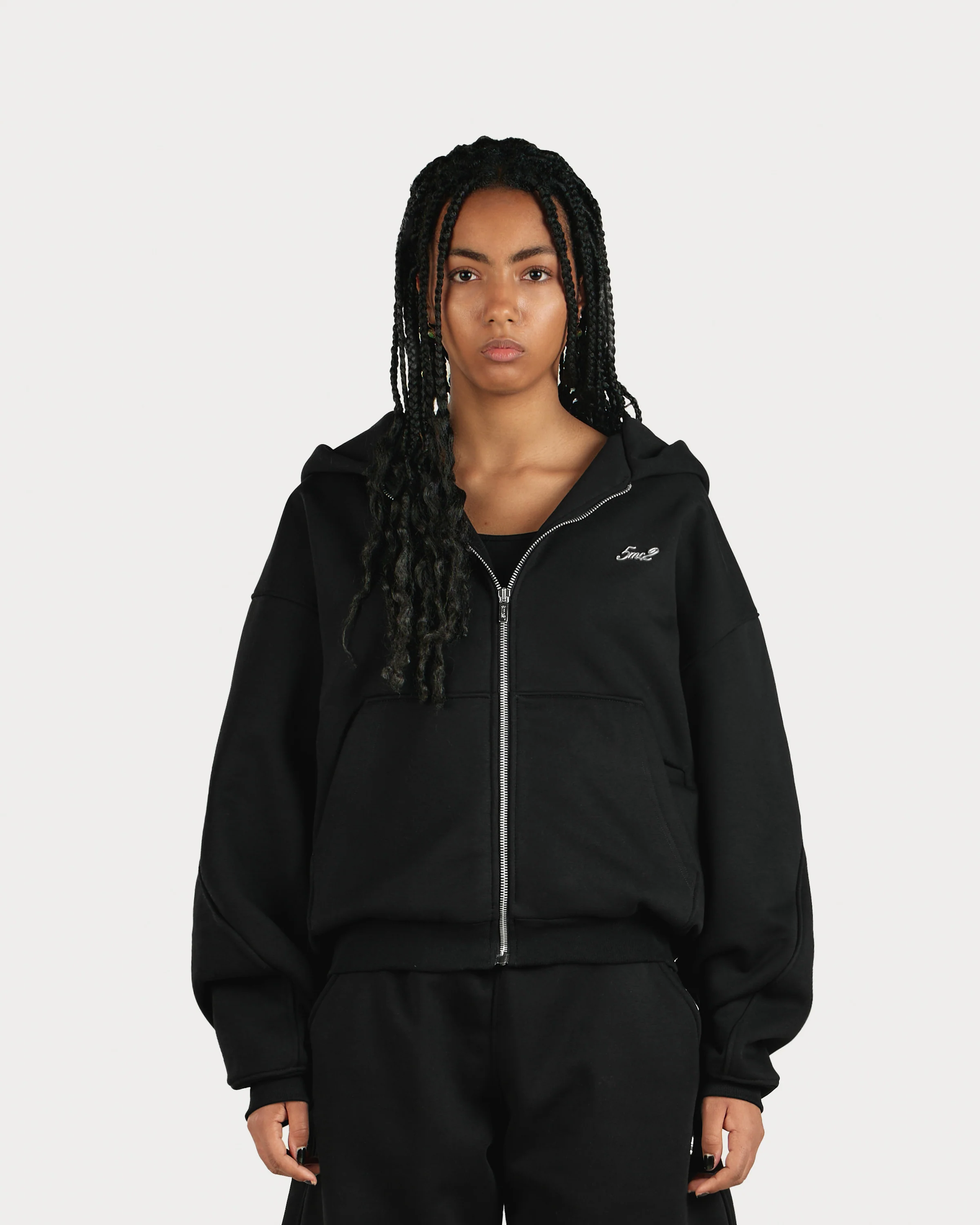 Pitch Black Zip Hoodie - Image 4