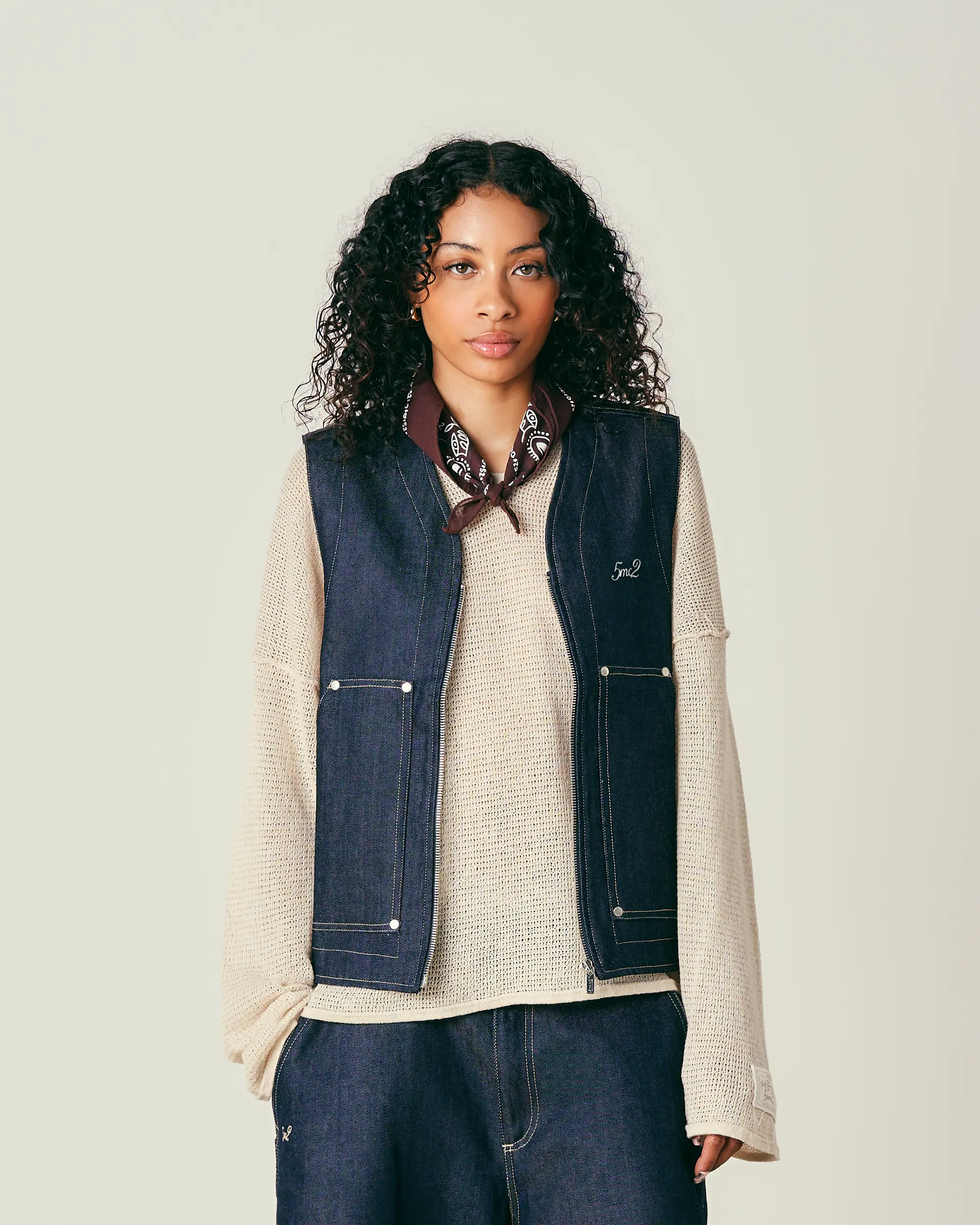 Indigo Raw Utility Vest - Image 4
