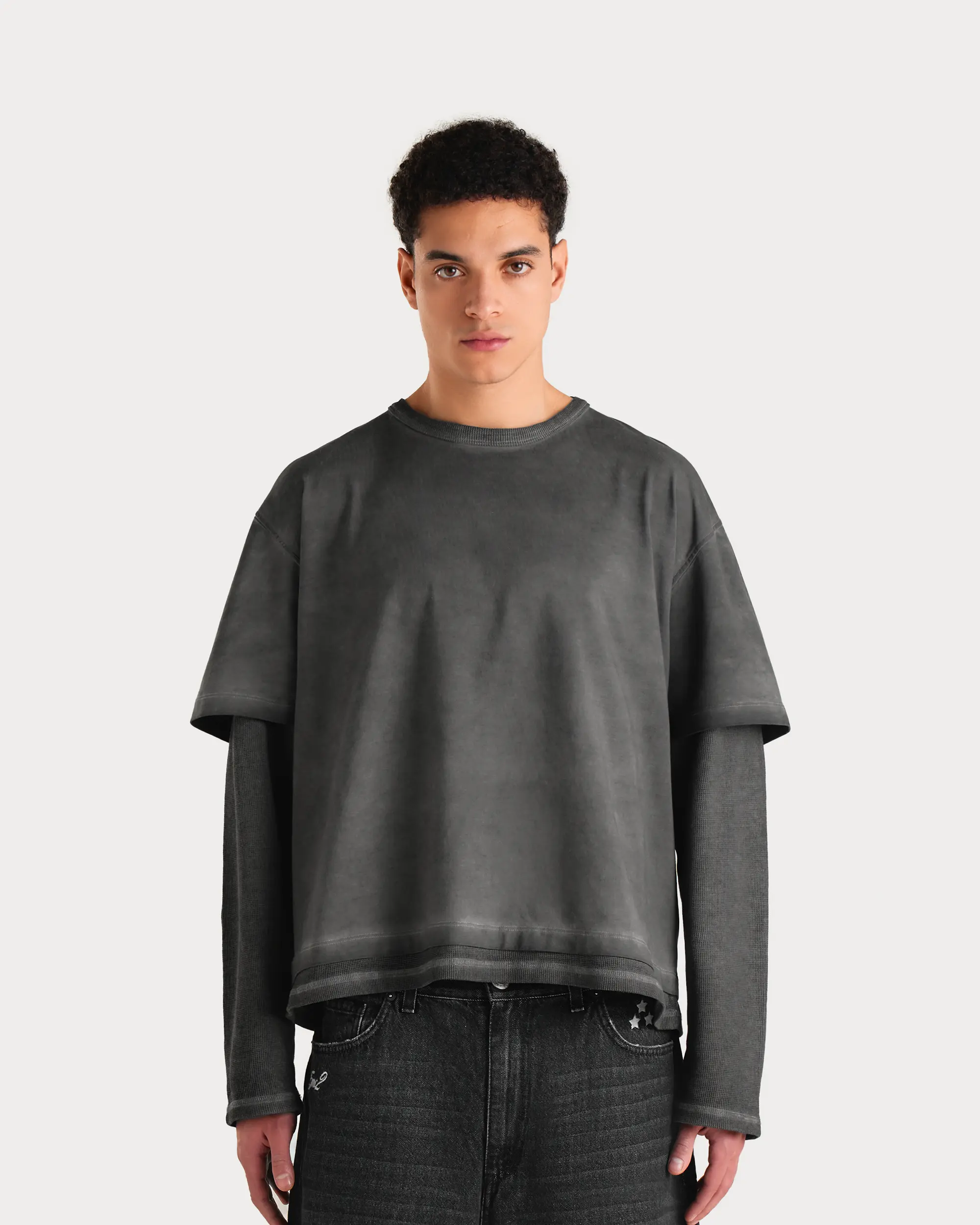 Vintage Black Waffle Double-Sleeve - Image 2