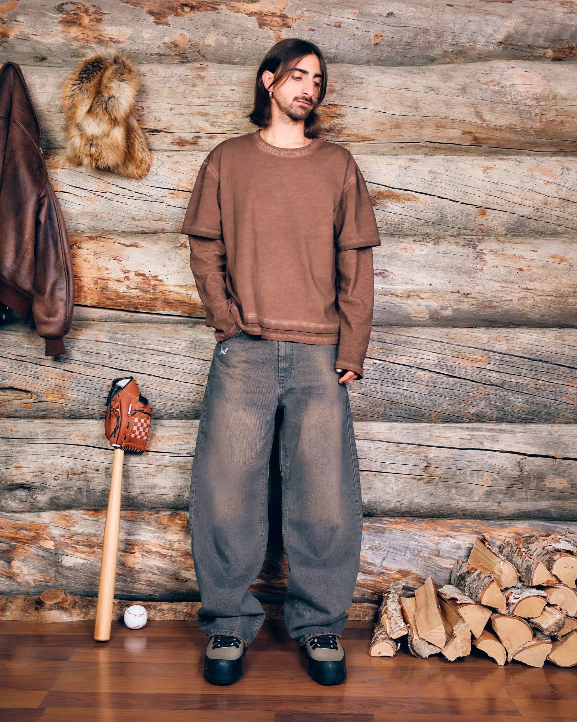 Vintage Brown Waffle Double-Sleeve - Image 6