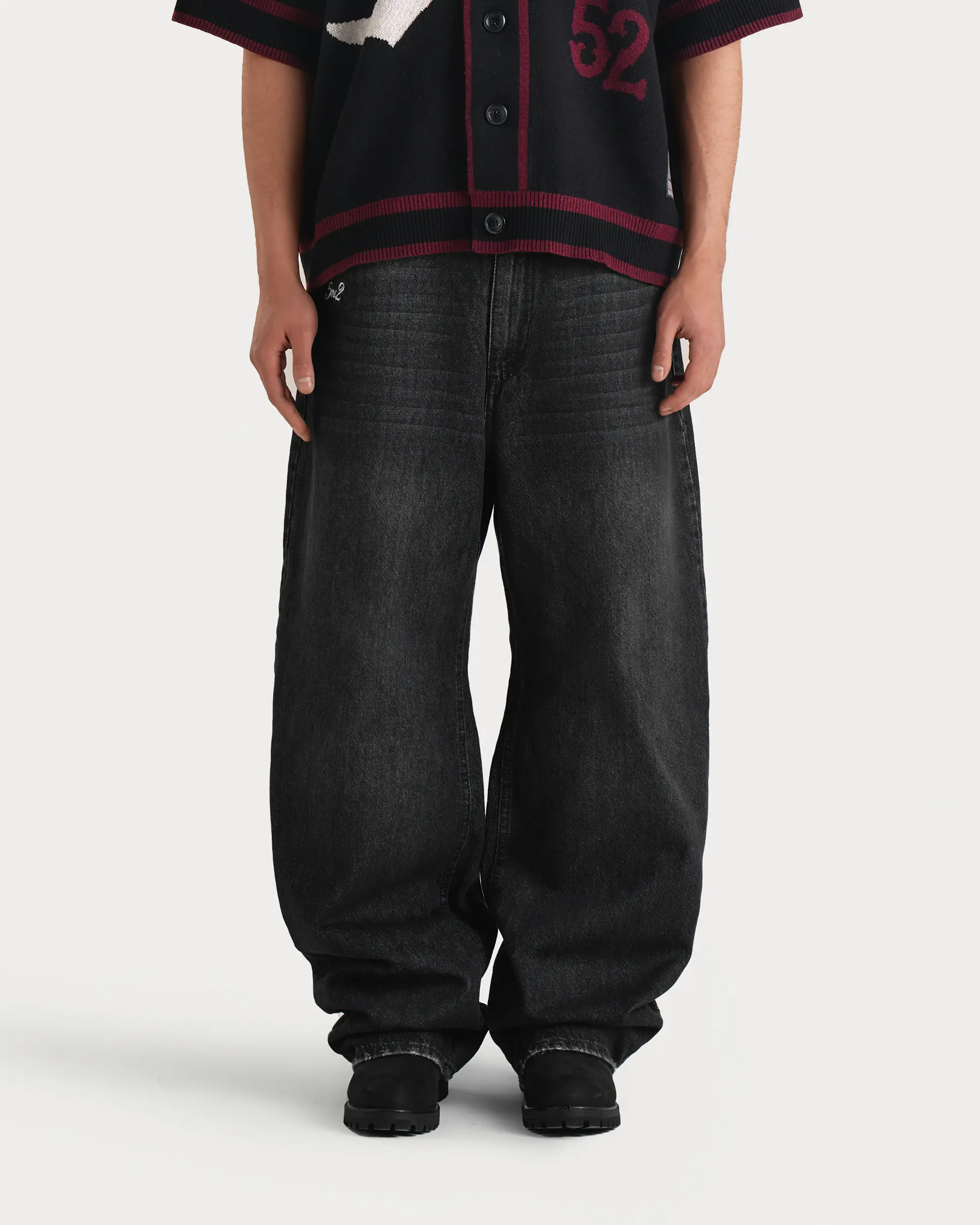 Washed Black Denim Pants - Image 2