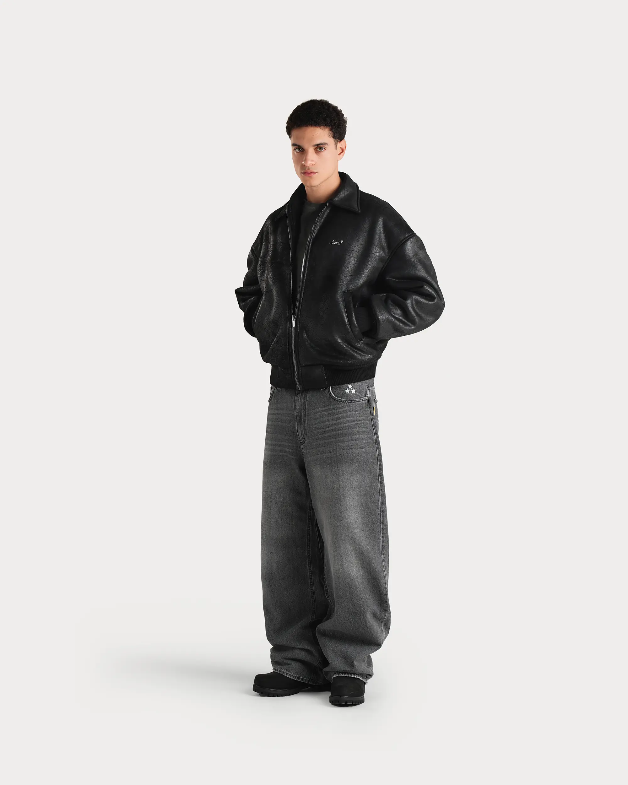 Washed Grey Denim Pants - Image 4