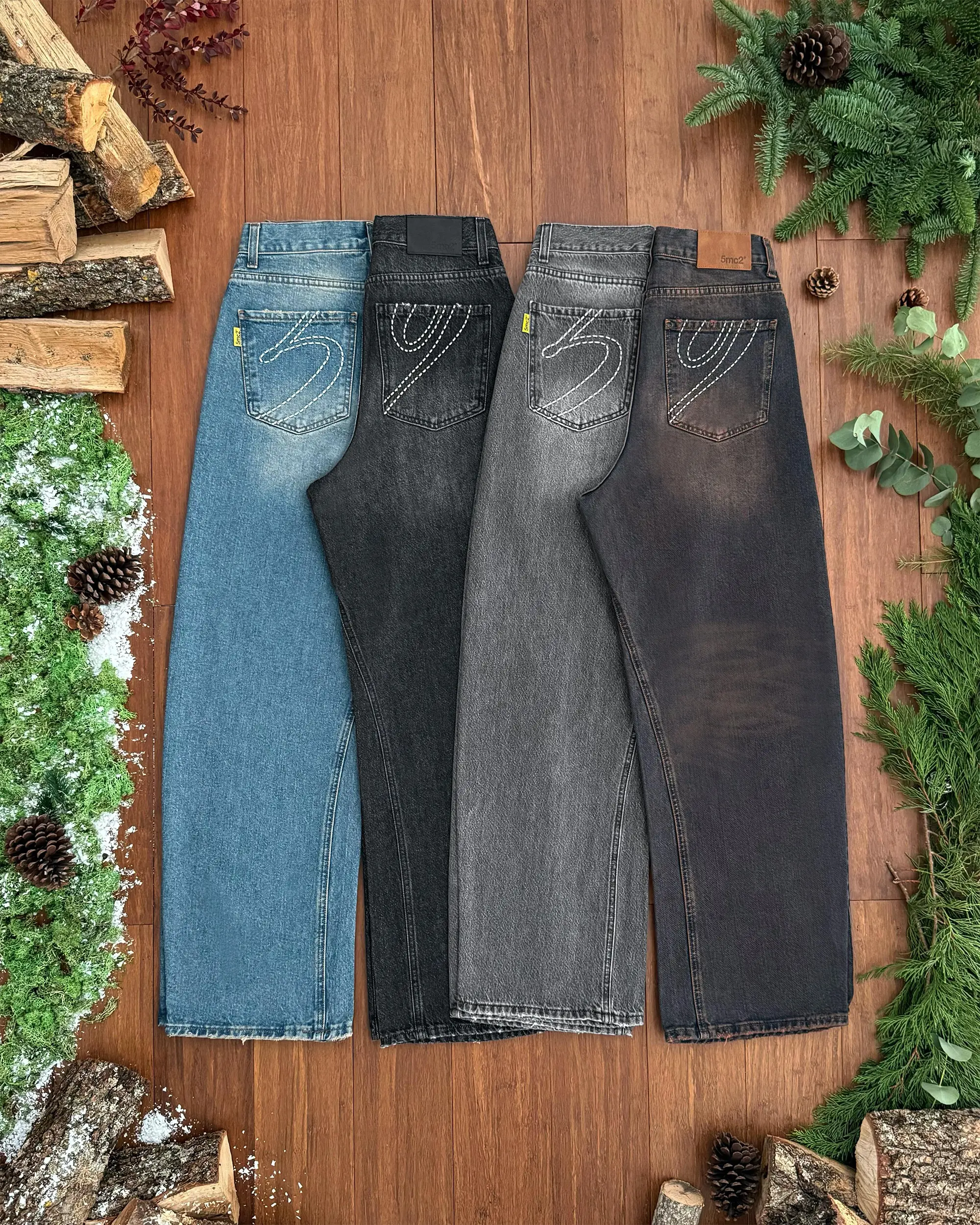 Washed Grey Denim Pants - Image 6