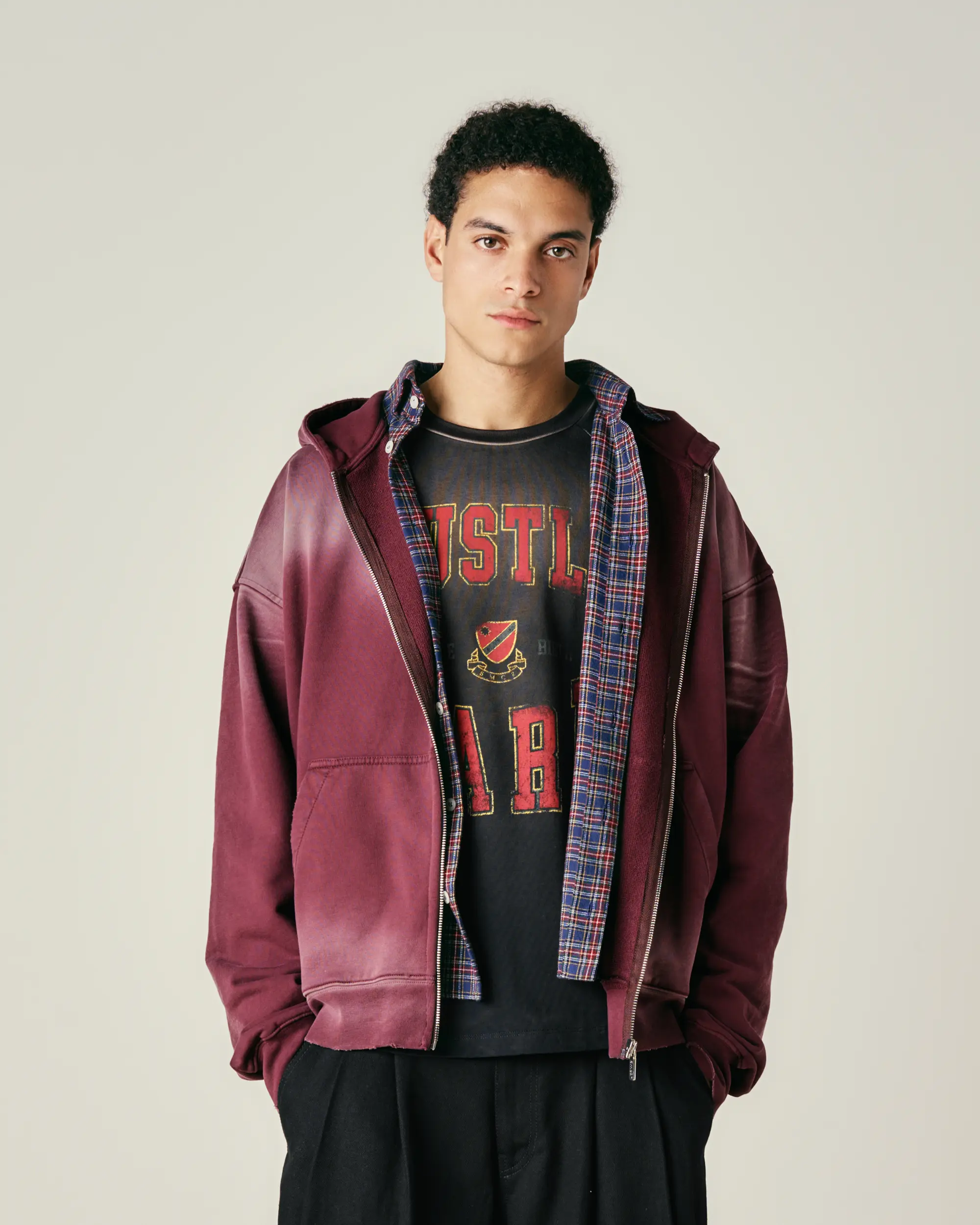 Washed Pin Zip Hoodie - Image 2