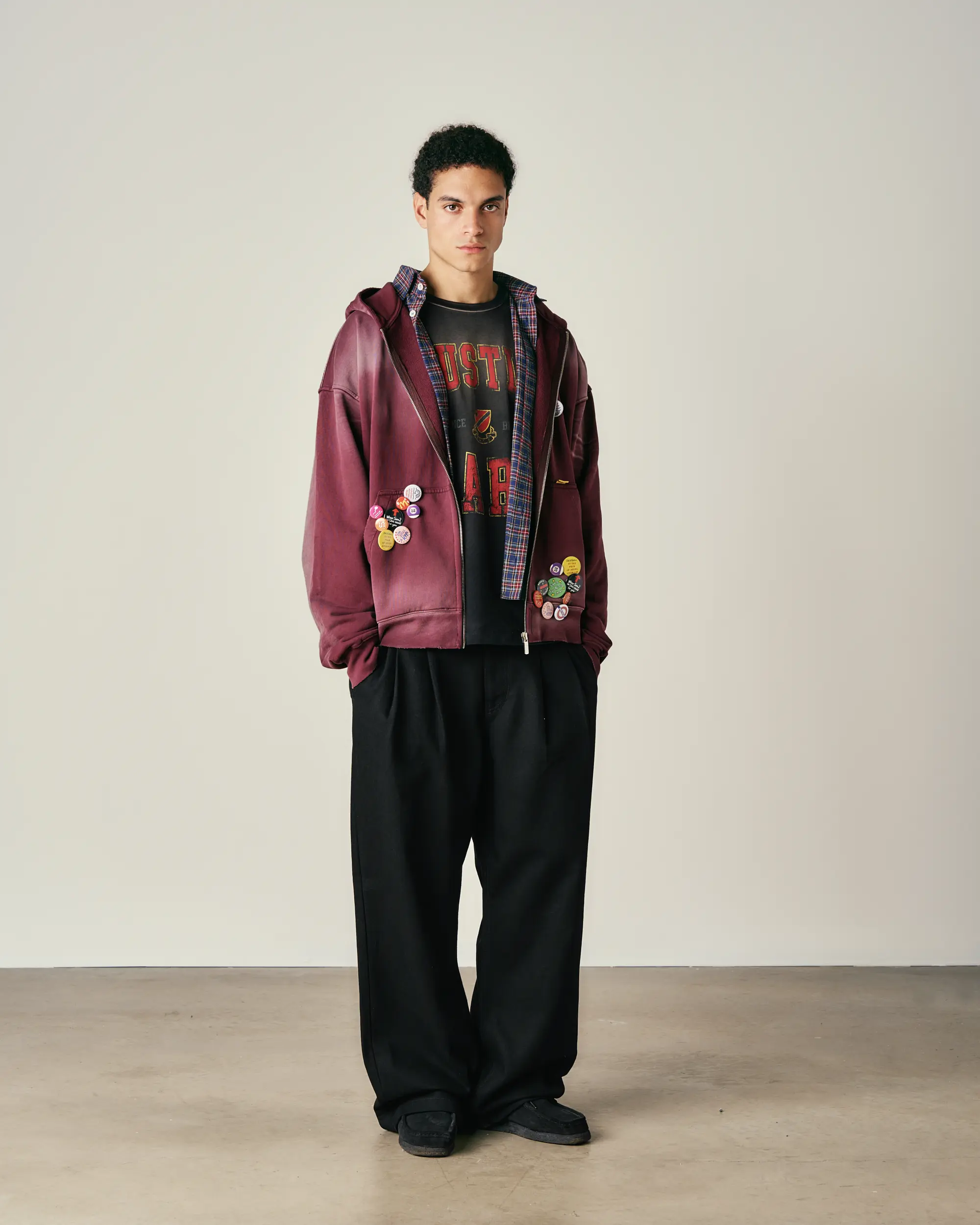 Washed Pin Zip Hoodie - Image 3