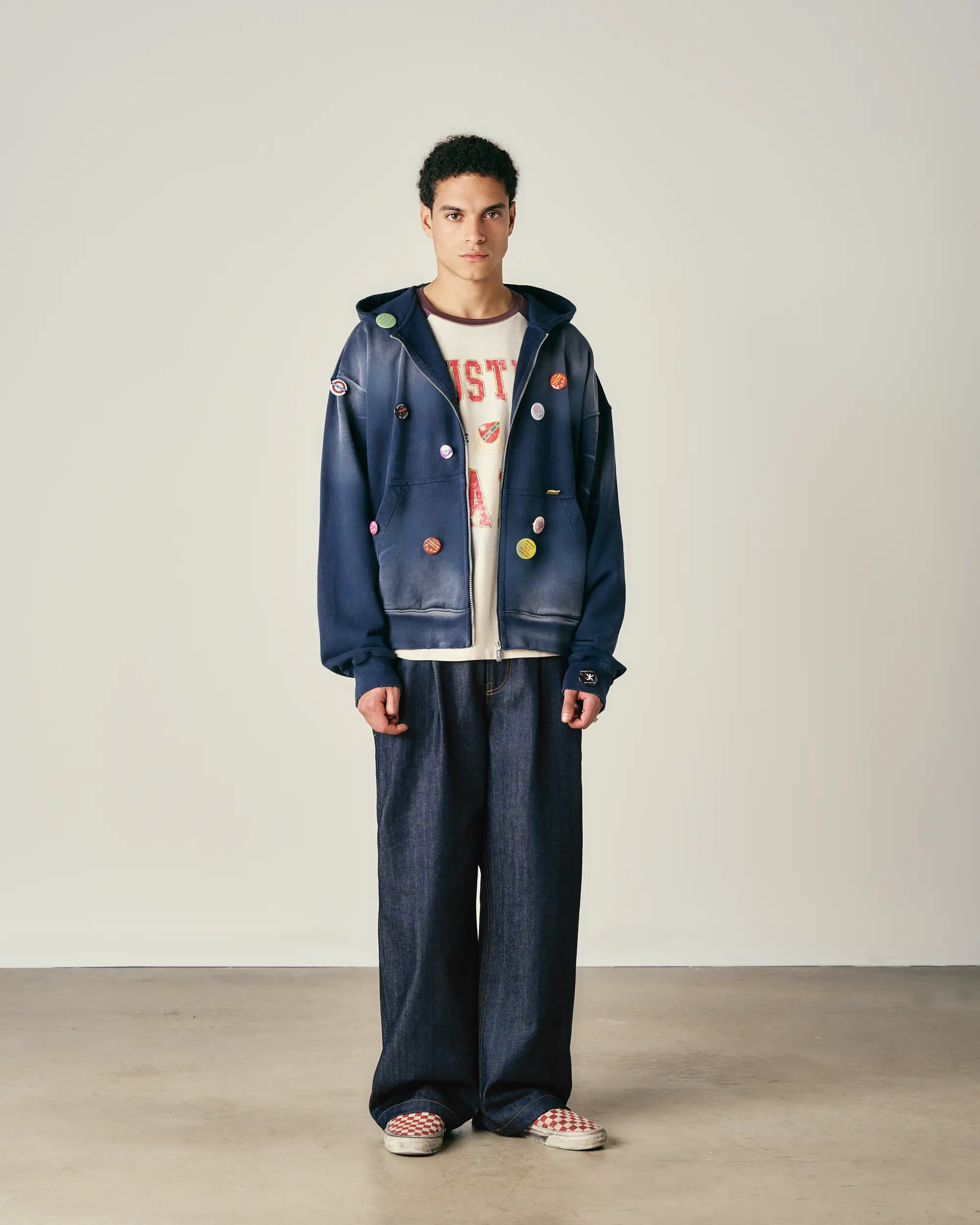 Washed Pin Zip Hoodie - Image 3