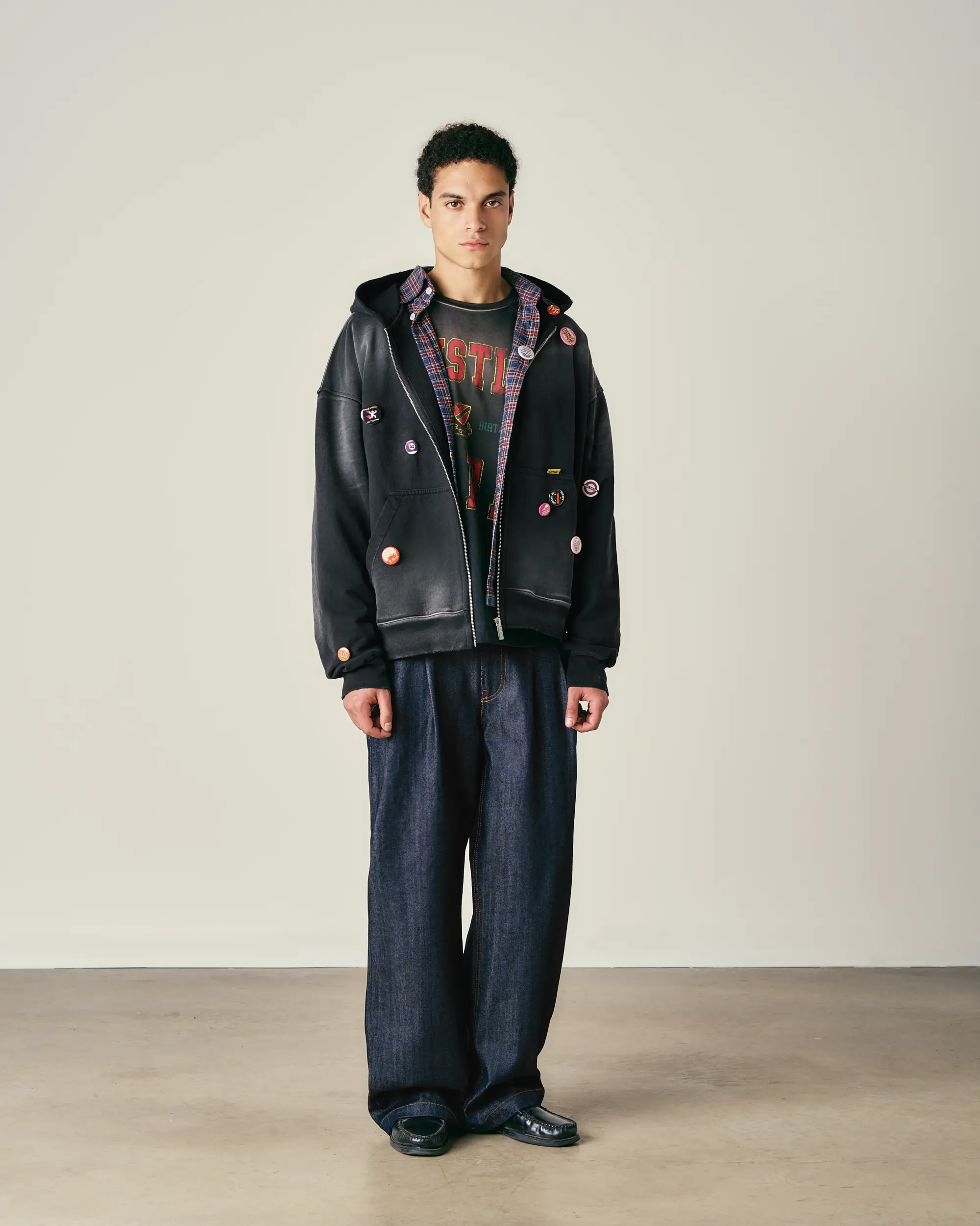 Washed Pin Zip Hoodie - Image 3